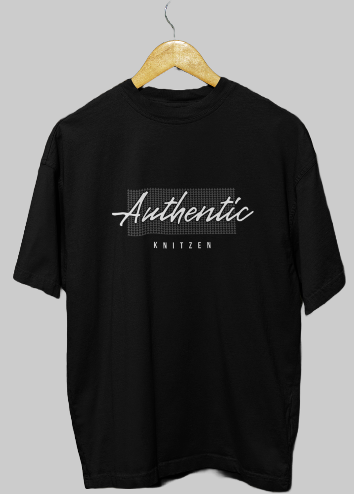 Black Oversized Printed Tshirt with Authentic Design