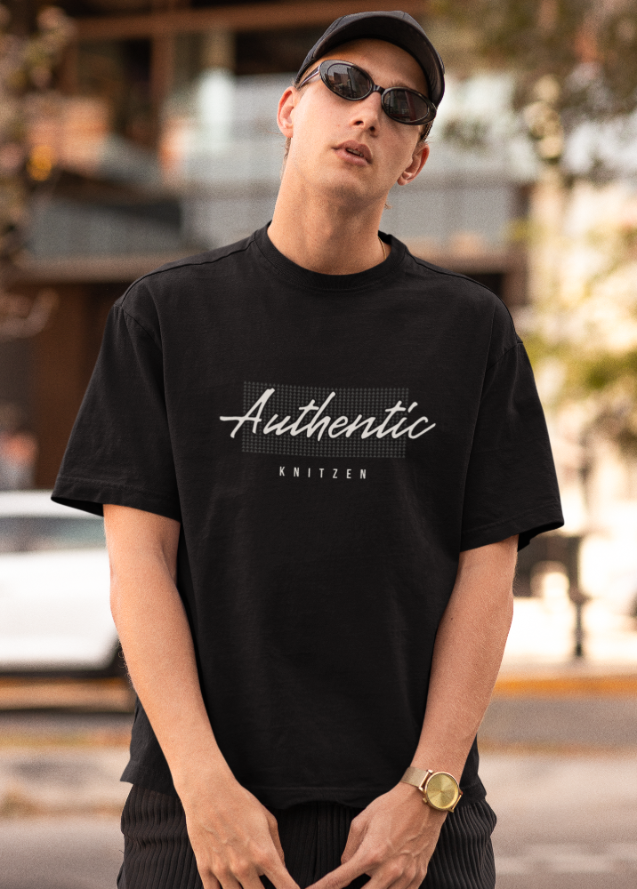 Black Oversized Printed Tshirt with Authentic Design