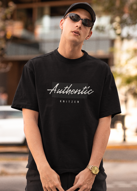 Black Oversized Printed Tshirt with Authentic Design