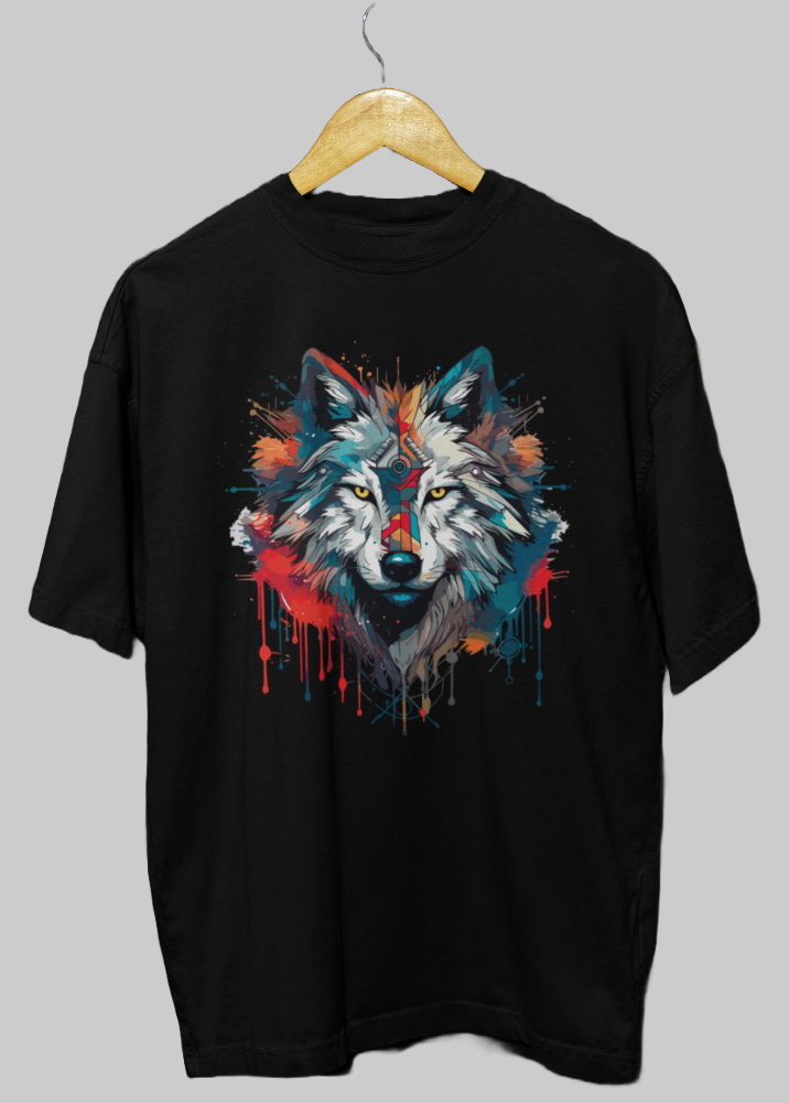 Premium Mens Dropshoulder Tshirt - WOLF 3D Art