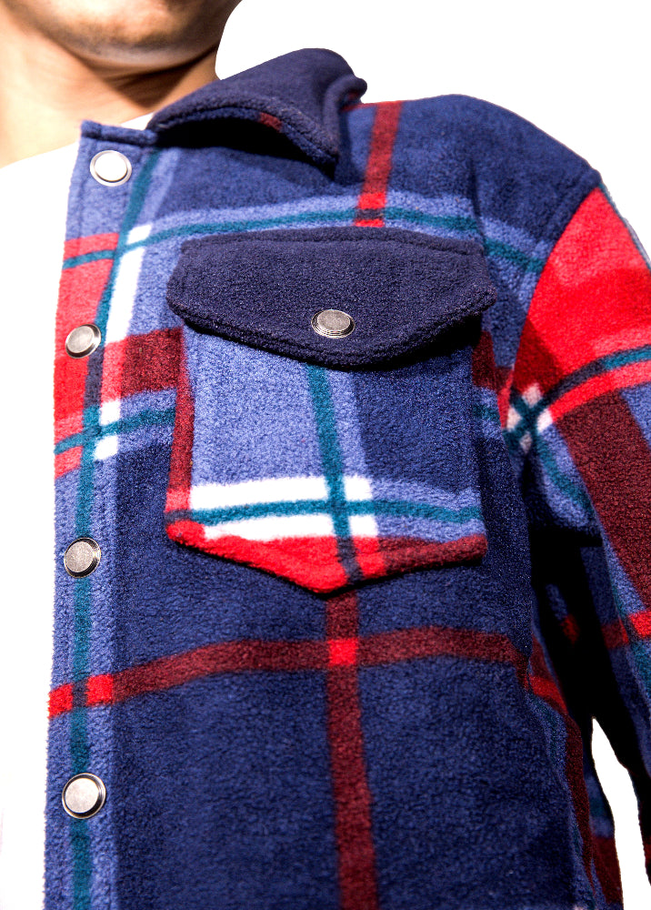 Red Oversized Bonded Shacket