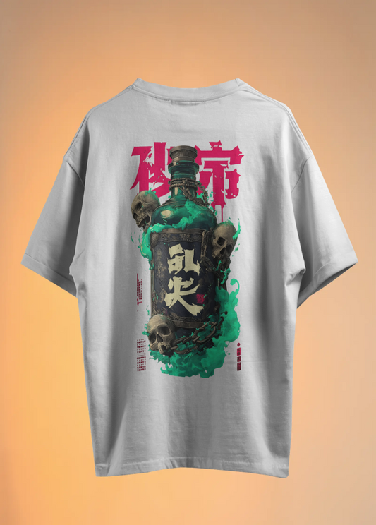 White Oversized Premium Bottle Of Death Tshirt