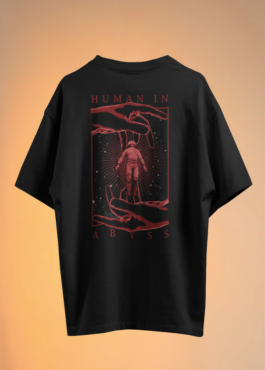 Black Oversized Tshirt -  Human in Abyss