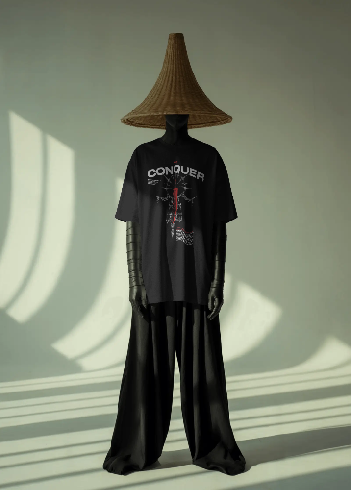 Black Oversized Premium Conquer T-shirt